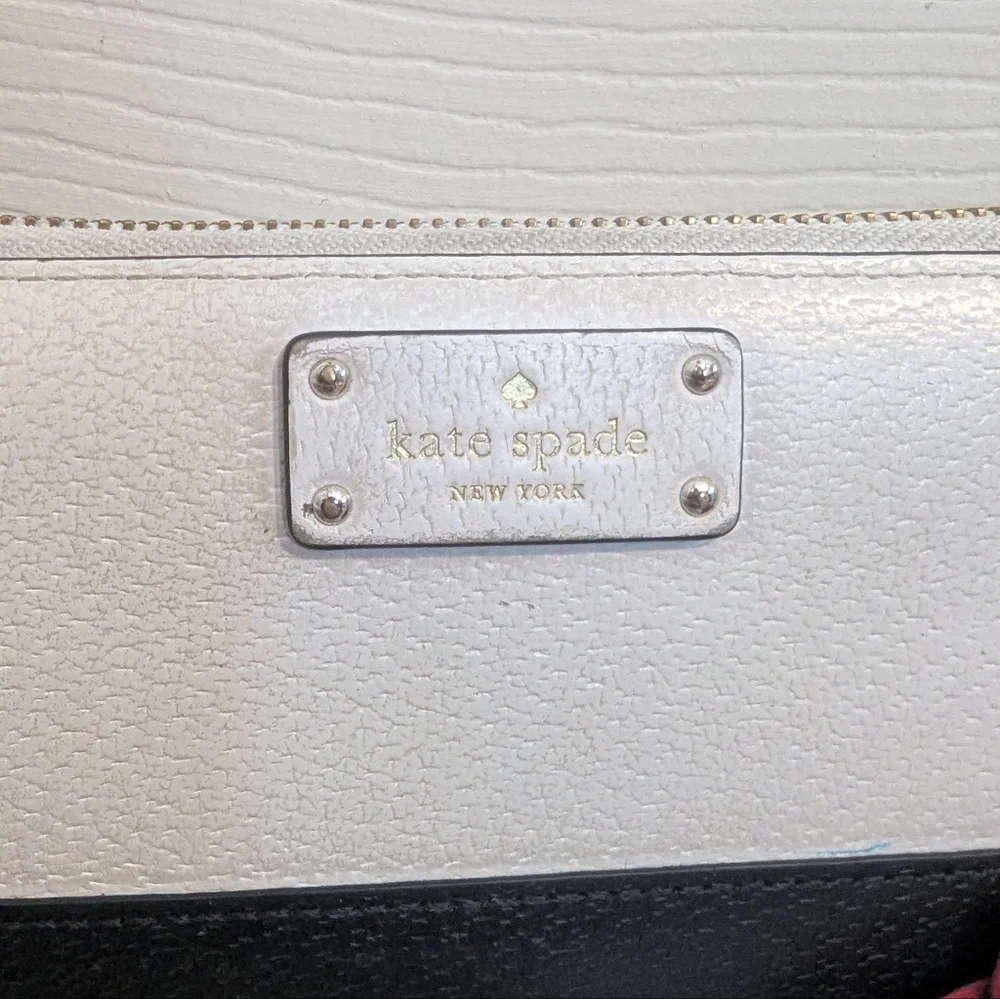 Kate Spade Colorblock Black  Cream Leather Wallet